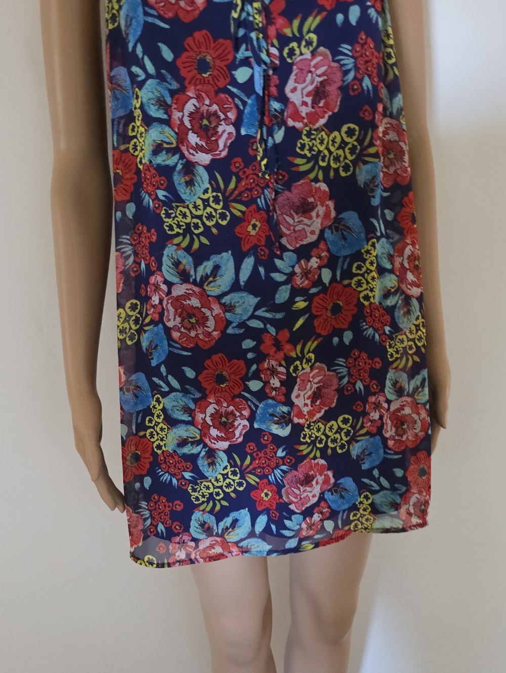 B Darlin Navy Floral Dress Size 1/2 - Picture 4 of 7
